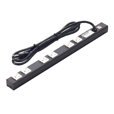 Lowell Power Strip, Surge, 5-15R, 5-15P, 6 ft. ACS-1506